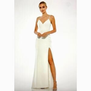 Mac Duggal Sweetheart Evening Gown w/Rhinestone Accents White 2